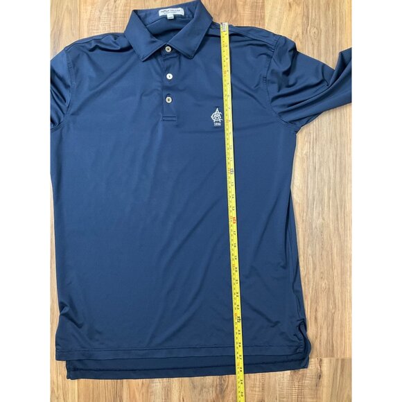 Peter Millar 1898 Logo Solid Navy Long Sleeve Jersey Polo - Small- Pre Owned - Picture 6 of 9